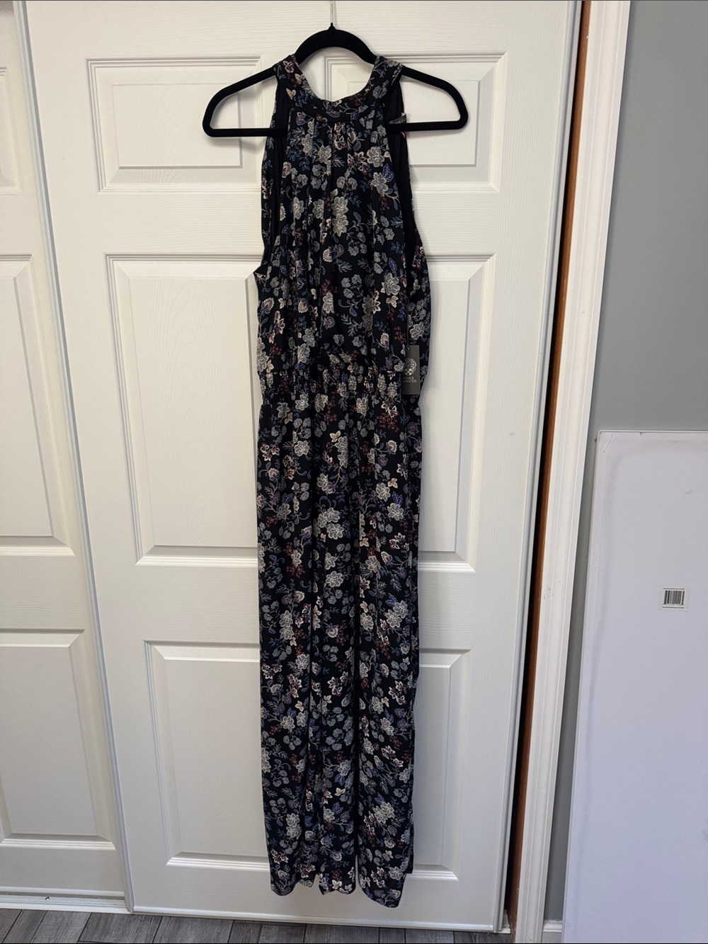 Vince Camuto Navy Floral Halter Romper Jumpsuit